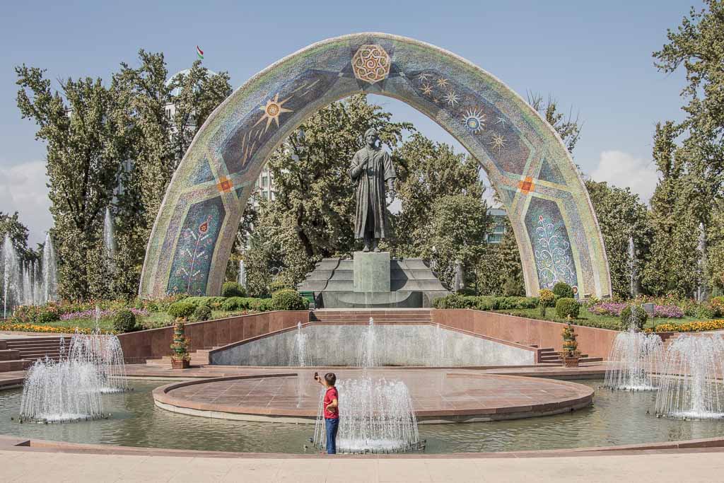 Rudaki Statue, Rudaki park, Dushanbe, Tajikistan